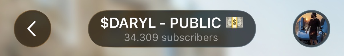 Telegram channel $DARYL - PUBLIC — 34,309 subscribers